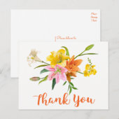 Bloemen Sinaasappel Dank je Lily Flowers Pink Briefkaart (Voorkant / Achterkant)