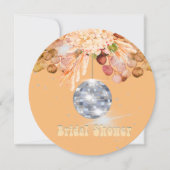 Bloemen Sinaasappel Disco Ball Bruids Douche Uitno Feestdagenkaart (Voorkant)