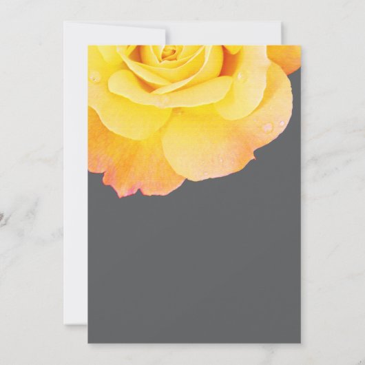 Bloemen Sinaasappel Geel Grijs Grijs Cool Boho Wed Kaart (Achterkant)
