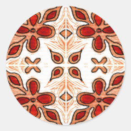 Bloemen Sinaasappel Geïnspireerd door het Portugee Ronde Sticker