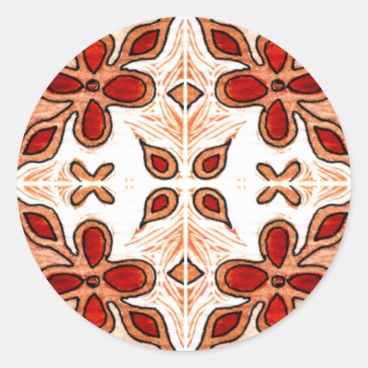 Bloemen Sinaasappel Geïnspireerd door het Portugee Ronde Sticker (Voorkant)