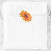 Bloemen Sinaasappel Gerbera Daisy Flower bruiloft Vierkante Sticker (Tas)
