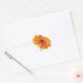 Bloemen Sinaasappel Gerbera Daisy Flower bruiloft Vierkante Sticker (Envelop)