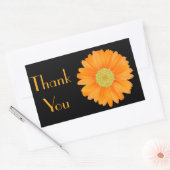 Bloemen Sinaasappel Gerbera Daisy Flower Zwart Rechthoekige Sticker (Envelop)