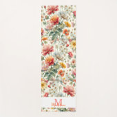 Bloemen Sinaasappel Koraal Roze Boho Naam Monogra Yogamat (Voorkant)