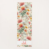 Bloemen Sinaasappel Koraal Roze Boho Naam Monogra Yogamat (Achterkant)