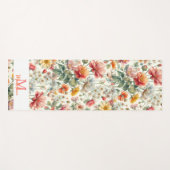 Bloemen Sinaasappel Koraal Roze Boho Naam Monogra Yogamat (Voorkant (horizontaal))