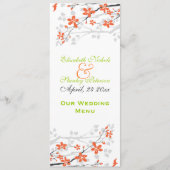 Bloemen sinaasappel limoen groen bruiloft Menu kaa (Voorkant)