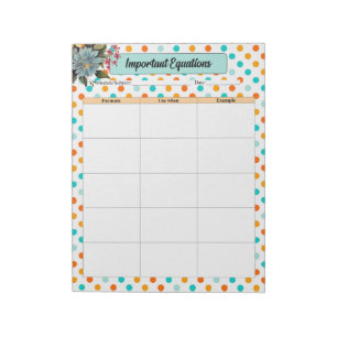 Bloemen Sinaasappel n blauw_ Belangrijke vergelijk Notitieblok