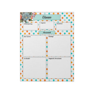 Bloemen Sinaasappel n blauw _ Disease Temp 1 Notitieblok