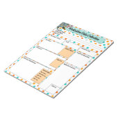 Bloemen Sinaasappel n blauw _ Medicatie Data Colle Notitieblok (Schuin)