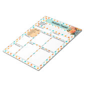 Bloemen Sinaasappel n blauw _ Medicatie Sjabloon Notitieblok (Schuin)