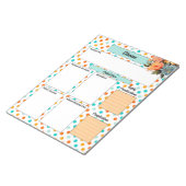 Bloemen Sinaasappel N Blauw Polka Dots_ Disease Te Notitieblok (Schuin)