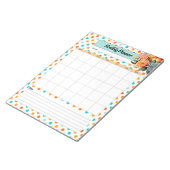 Bloemen Sinaasappel N Blauw Polka Dots _ Maandelij Notitieblok (Schuin)