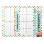 Bloemen Sinaasappel N Blauw _ Verpleegkunde Data C Notitieblok (Voorkant)