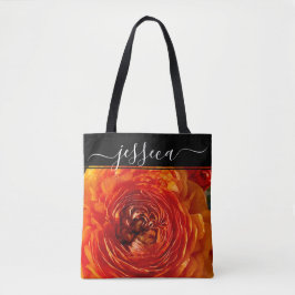 Bloemen Sinaasappel Ranunculus Foto gepersonalisee Tote Bag