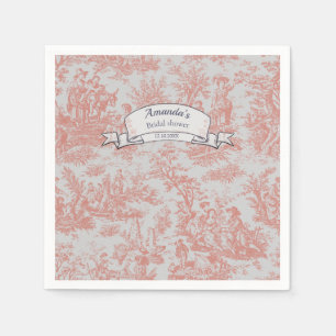 Bloemen sinaasappel Toile de Jouy Douche Servet