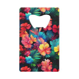 Bloemen Sinaasappel Tropische Bloemen Bladeren-667 Creditkaart Flessenopener