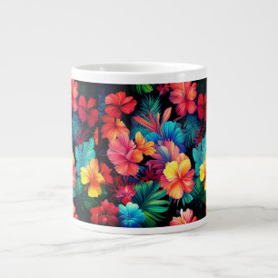 Bloemen Sinaasappel Tropische Bloemen Bladeren-667 Grote Koffiekop