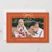 Bloemen Sinaasappels lint ingelijst foto Kerstmis Feestdagenkaart (Voorkant)