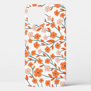 Bloemen Sinaasappels pastel wit naadloos Case-Mate iPhone Case