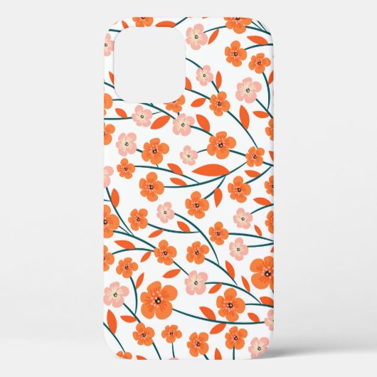 Bloemen Sinaasappels pastel wit naadloos Case-Mate iPhone Case (Achterkant)