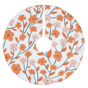 Bloemen Sinaasappels pastel wit naadloos Kerstboom Rok