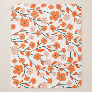 Bloemen Sinaasappels pastel wit naadloos Sherpa Deken