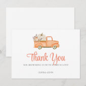 Bloemen Sinaasappels pompoen vrachtwagen Bedankkaart (Voorkant / Achterkant)