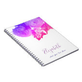 Bloemen Sjabloon Elegante Waterverf Bloemen Rozen Notitieboek (Rechterzijde)