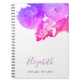Bloemen Sjabloon Elegante Waterverf Bloemen Rozen Notitieboek (Voorkant)