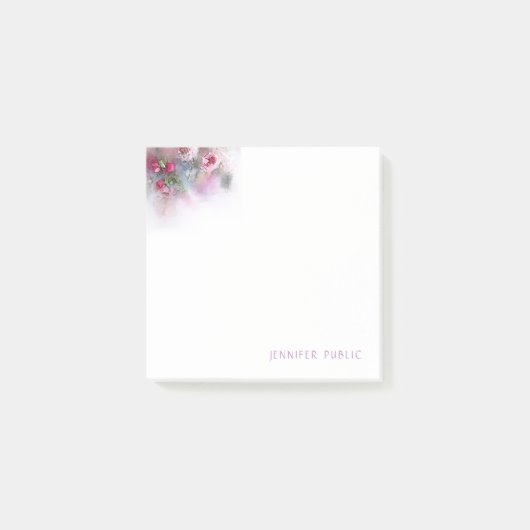 Bloemen Sjabloon Waterverf Kleurrijke Rozen Post-it® Notes (Voorkant)