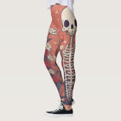 Bloemen Skelet Halloween schedel Ribcage Leggings (Links)