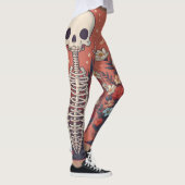 Bloemen Skelet Halloween schedel Ribcage Leggings (Rechts)