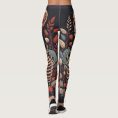 Bloemen Skelet Halloween schedel Ribcage Leggings (Achterkant)