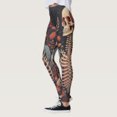 Bloemen Skelet Halloween schedel Ribcage Leggings (Links)