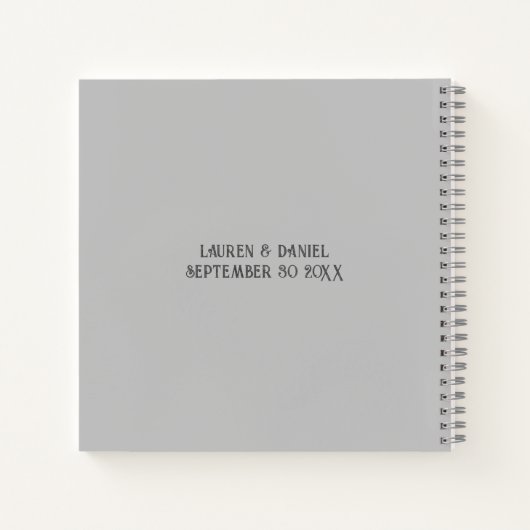 Bloemen Skelet Lovers Bruiloft Gastenboek Notitieboek (Achterkant)