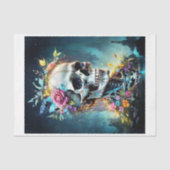 Bloemen Skull King in het gotische landschap Tissuepapier (Voorkant)