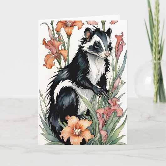 Bloemen Skunk Fumes Skunky Art Skunks Bloemen Kaart (Voorkant)