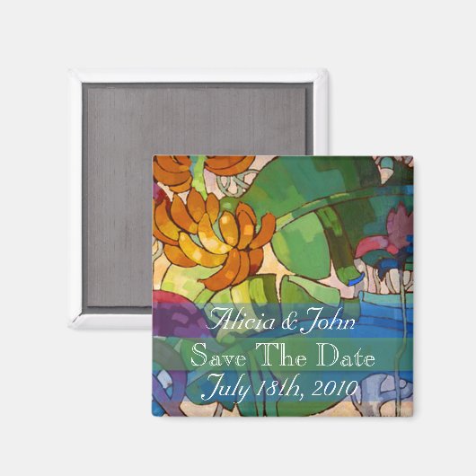 Bloemen - Sla de datum magneet (Voorkant / Achterkant)