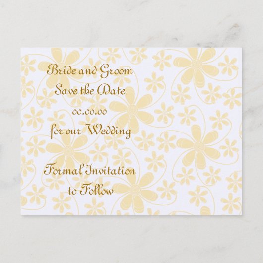  bloemen slaan de datum Briefkaarten op (Achterkant)