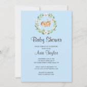 Bloemen Slaapherten Jongen Douche Uitnodiging (Voorkant)