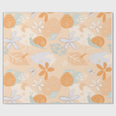 Bloemen, slakken, vlinders. cadeaupapier (Vlak)