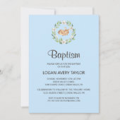 Bloemen Slapen Herten Jongen Doop Uitnodiging (Voorkant)