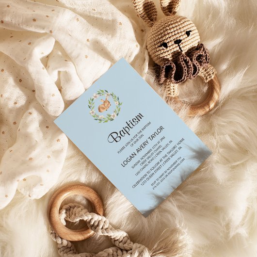 Bloemen Slapen Herten Jongen Doop Uitnodiging