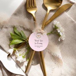Bloemen Slapen Herten Meisje Baby shower Favor Ronde Sticker