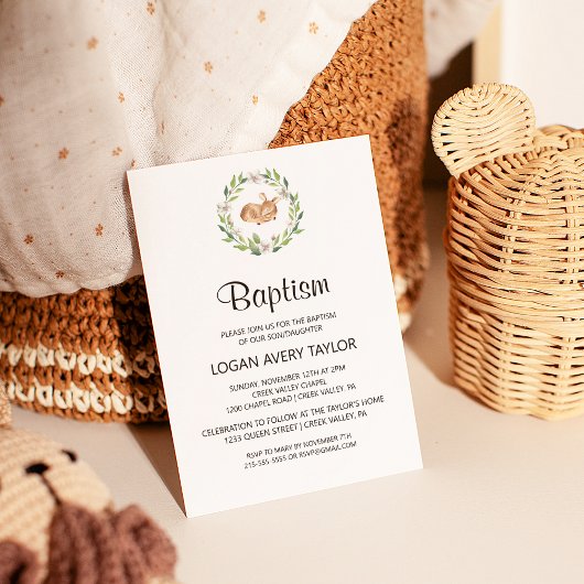 Bloemen slapende herten doop kaart