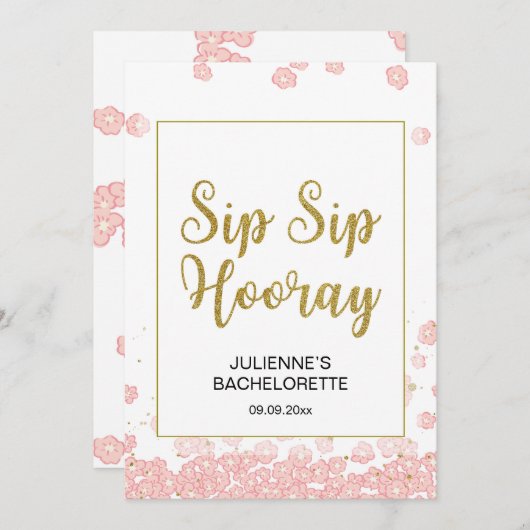 Bloemen Slobber Slobber Hoera Bord | Roze en Goud (Voorkant / Achterkant)