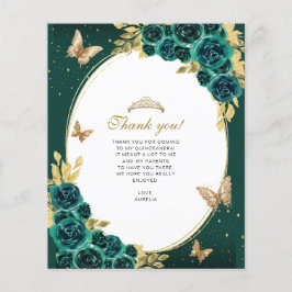 Bloemen Smaragd Gouden Vlinder Quinceañera Foto