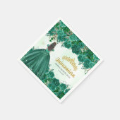 Bloemen Smaragd Groen Prinses Tiara Quinceanera Servet (Hoek)